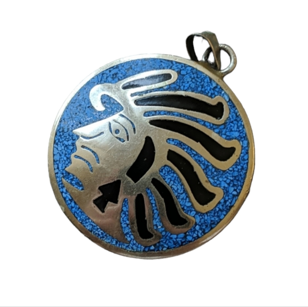 NATIVE American 925 VINTAGE MEDALLION
